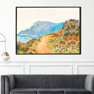 Path Through the Cliffs at Cap Martin, Impressionist Landscape Painting | HD Canvas Print | Ready to Hang | Wall Art for Bedroom, living room, Hallway (CMWA04)