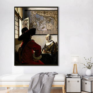 The Geographer – Johannes Vermeer Painting | HD Canvas Print | Ready to Hang | Wall Art for Bedroom, living room, Hallway (JVWA12)