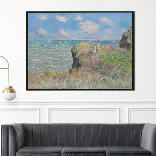 Claude Monet Cliff Walk at Pourville Painting | HD Canvas Print | Ready to Hang | Wall Art for Bedroom, living room, Hallway (CMWA10)