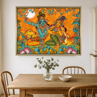 Kerala Mural Wall Art – Traditional Indian HD Canvas Print | Painting for Home & Temple Decor (KRMUWA01)