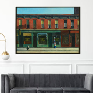 Early Sunday Morning – Edward Hopper Painting | HD Canvas Print | Ready to Hang | Wall Art for Bedroom, living room, Hallway (EHWA04)