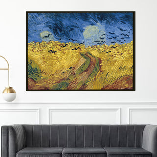 Wheat Field With Crows Canvas Print of Vincent Van Gogh Wall Art Paintings Reproduction Field Pictures Artwork for Home Decor (VAWA05).