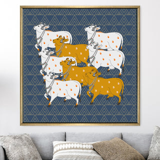 Indian Traditional Pichwai Wall Art Canvas Painting For Home Decor (PWA02).