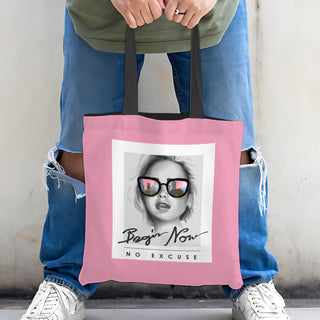 Canvas Zip Clouser Tote Bag for Women – 15x16 Inch Reusable Shopping & Everyday Carry Bag (TOBA19)