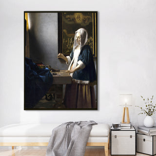 Woman Holding a Balance – Johannes Vermeer Painting | HD Canvas Print | Ready to Hang | Wall Art for Bedroom, living room, Hallway (JVWA08)