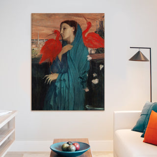 Woman with Ibis – Edgar Degas Painting | HD Canvas Print | Ready to Hang | Wall Art for Bedroom, living room, Hallway (EDWA09)