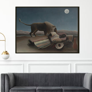 The Sleeping Gypsy – Henri Rousseau Painting | HD Canvas Print | Ready to Hang | Wall Art for Bedroom, living room, Hallway (HRWA07)