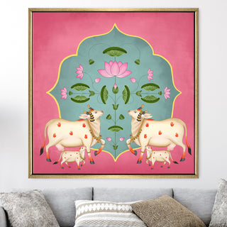 Indian Traditional Pichwai Wall Art Canvas Painting For Home Decor (PWA27).