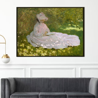 Woman Reading in the Garden Painting | HD Canvas Print | Ready to Hang | Wall Art for Bedroom, living room, Hallway (CMWA12)