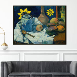 Still Life with Teapot and Fruit – Paul Gauguin Painting | HD Canvas Print | Ready to Hang | Wall Art for Bedroom, living room, Hallway (PGWA01)
