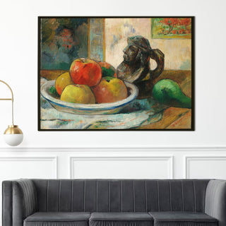 Still Life with Fruit and a Ceramic Portrait Jug – Paul Gauguin Painting | HD Canvas Print | Ready to Hang | Wall Art for Bedroom, living room, Hallway (PGWA02)