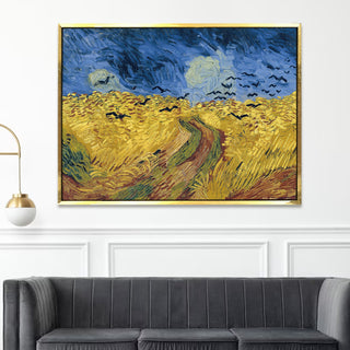 Wheat Field With Crows Canvas Print of Vincent Van Gogh Wall Art Paintings Reproduction Field Pictures Artwork for Home Decor (VAWA05).