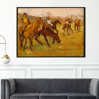 Jockeys on the Field by Edgar Degas Painting | HD Canvas Print | Ready to Hang | Wall Art for Bedroom, living room, Hallway (EDWA04)