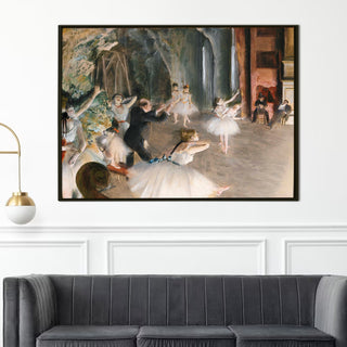 The Rehearsal Onstage – Edgar Degas Painting | HD Canvas Print | Ready to Hang | Wall Art for Bedroom, living room, Hallway (EDWA08)