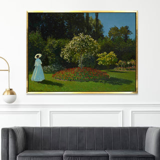 Woman in the Garden at Sainte-Adresse Painting | HD Canvas Print | Ready to Hang | Wall Art for Bedroom, living room, Hallway (CMWA13)