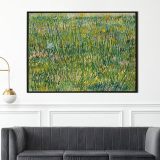 Patch Of Grass By Vincent Van Gogh Wall Art Large Size Canvas Framed Paintings for Office Living Room Bedroom Home Décor. (VAWA020).