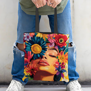 Canvas Zip Clouser Tote Bag for Women – 15x16 Inch Reusable Shopping & Everyday Carry Bag (TOBA14)