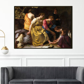 Diana and Her Companions – Johannes Vermeer Painting | HD Canvas Print | Ready to Hang | Wall Art for Bedroom, living room, Hallway (JVWA15)