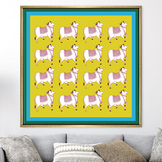 Indian Traditional Pichwai Wall Art Canvas Painting For Home Decor (PWA28).