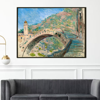 The Bridge at Dolceacqua Painting | HD Canvas Print | Ready to Hang | Wall Art for Bedroom, living room, Hallway (CMWA16)
