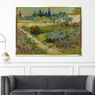 Garden At Arles By Vincent Van Gogh Wall Art, HD Canvas Print, Framed, Ready to Hang. (VAWA018)