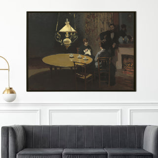 Claude Monet – Interior by Lamplight Painting | HD Canvas Print | Ready to Hang | Wall Art for Bedroom, living room, Hallway (CMWA20)