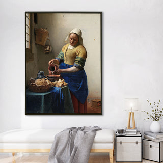 The Milkmaid – Johannes Vermeer Painting | HD Canvas Print | Ready to Hang | Wall Art for Bedroom, living room, Hallway (JVWA02)