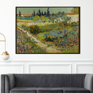 Garden At Arles By Vincent Van Gogh Wall Art, HD Canvas Print, Framed, Ready to Hang. (VAWA018)