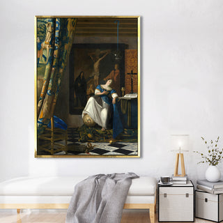 The Allegory of Faith – Johannes Vermeer Painting | HD Canvas Print | Ready to Hang | Wall Art for Bedroom, living room, Hallway (JVWA11)