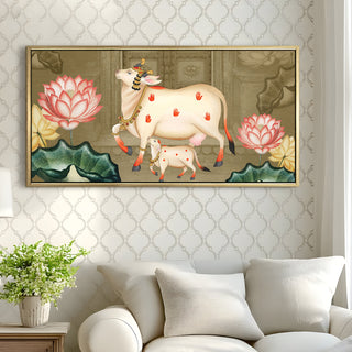 Traditional Indian Pichwai Wall Art Canvas Painting For Home Decor (PWA18).