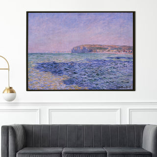 Cliff at Pourville, Sunset Painting | HD Canvas Print | Ready to Hang | Wall Art for Bedroom, living room, Hallway (CMWA15)