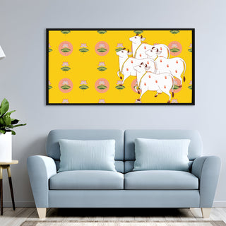 Traditional Indian Pichwai Wall Art Canvas Painting For Home Decor (PWA15).