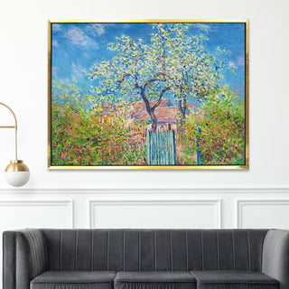 Spring Blossoms in the Garden Painting | HD Canvas Print | Ready to Hang | Wall Art for Bedroom, living room, Hallway (CMWA06)