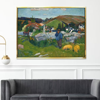 Landscape with Pigs – Paul Gauguin Painting | HD Canvas Print | Ready to Hang | Wall Art for Bedroom, living room, Hallway (PGWA07)
