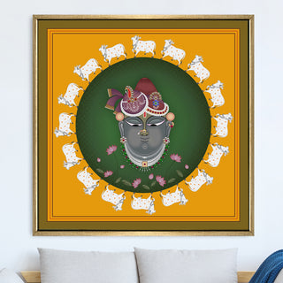 Traditional Indian Pichwai Wall Art Canvas Painting For Home Decor Ready To Hang (PWA03).