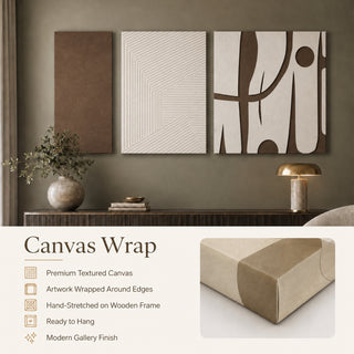 Clay & Ivory Forms Wall Art | HD Canvas Print (ABSWA34)