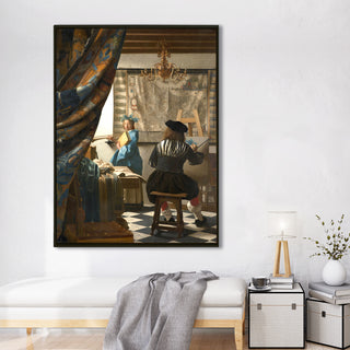 The Art of Painting – Johannes Vermeer Painting | HD Canvas Print | Ready to Hang | Wall Art for Bedroom, living room, Hallway (JVWA09)