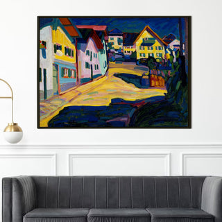 Murnau Street with Women – Wassily Kandinsky Painting | HD Canvas Print | Ready to Hang | Wall Art for Bedroom, living room, Hallway (WKWA10)