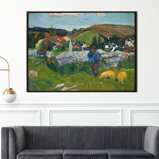 Landscape with Pigs – Paul Gauguin Painting | HD Canvas Print | Ready to Hang | Wall Art for Bedroom, living room, Hallway (PGWA07)