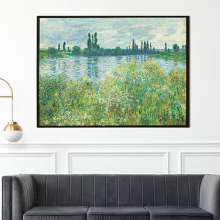 Seine River at Vétheuil Painting | HD Canvas Print | Ready to Hang | Wall Art for Bedroom, living room, Hallway (CMWA17)