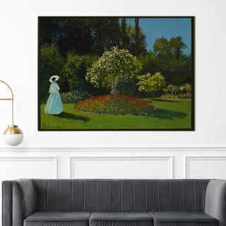 Woman in the Garden at Sainte-Adresse Painting | HD Canvas Print | Ready to Hang | Wall Art for Bedroom, living room, Hallway (CMWA13)