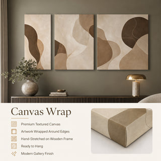 Terra Flow Wall Art | Neutral Modern HD Canvas Print (ABSWA32)