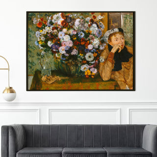Woman Beside a Bouquet by Edgar Degas Painting | HD Canvas Print | Ready to Hang | Wall Art for Bedroom, living room, Hallway (EDWA03)