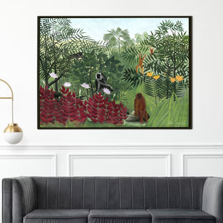 Monkeys in the Jungle – Henri Rousseau Painting | HD Canvas Print | Ready to Hang | Wall Art for Bedroom, living room, Hallway (HRWA01)