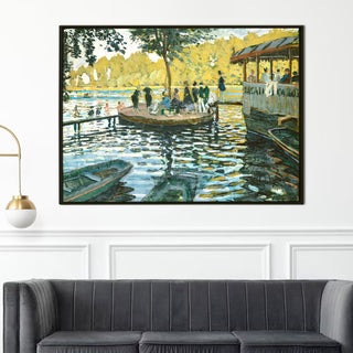 Claude Monet – La Grenouillère, Impressionist River Scene Painting | HD Canvas Print | Ready to Hang | Wall Art for Bedroom, living room, Hallway (CMWA03)