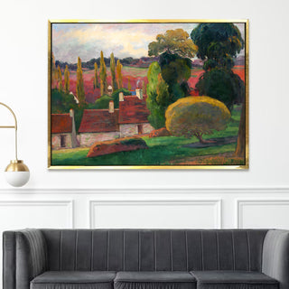 Houses at Le Pouldu – Paul Gauguin Painting | HD Canvas Print | Ready to Hang | Wall Art for Bedroom, living room, Hallway (PGWA08)