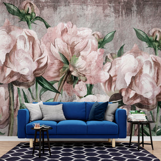 Classic Floral Mural Wallpaper for Wall. Floral Art Full Wallpaper. (FLWALL015)