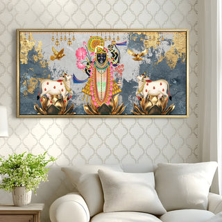 Traditional Indian Pichwai Wall Art Canvas Painting For Home Decor (PWA16).