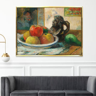 Still Life with Fruit and a Ceramic Portrait Jug – Paul Gauguin Painting | HD Canvas Print | Ready to Hang | Wall Art for Bedroom, living room, Hallway (PGWA02)