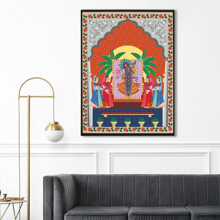 Shreenathji Pichwai Wall Art | HD Canvas Print | Ready to Hang | Wall Art for Temple, living room, Hallway | Size: 36 inch X 48 inch (SHNAWA06)